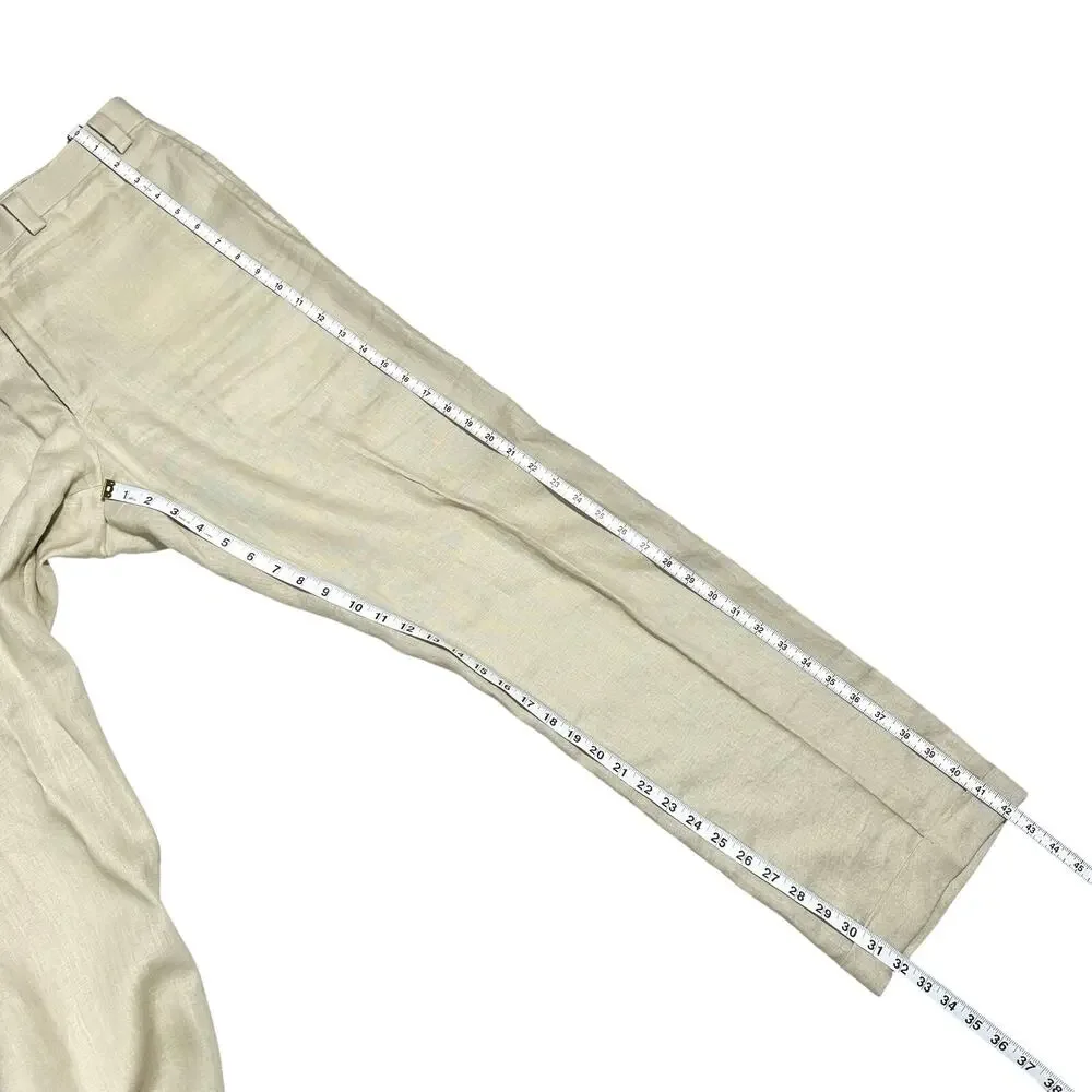 Calvin Klein | Men | 100% Linen Stone Lightweight Cuffed Dress Pants | Size 36 R